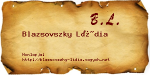 Blazsovszky Lídia névjegykártya